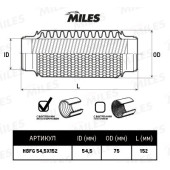 Гофра глушителя (виброкомпенсатор) 54.5X152мм Circular braid + InterLock MILES HBFG54.5X152
