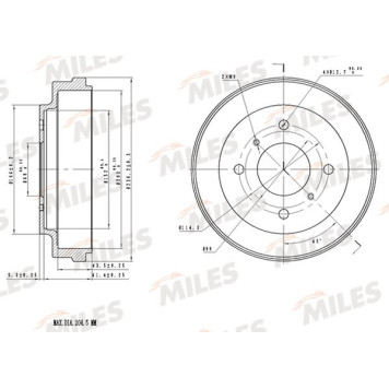 Барабан тормозной NISSAN ALMERA (N16) 1.5 00- <b>MILES K111372</b>