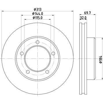 Диск тормозной передний LEXUS, TOYOTA LX, LAND CRUISER <b>NISSHINBO ND1047</b>