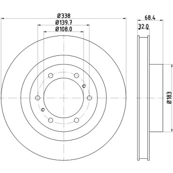 Диск тормозной передний LEXUS TOYOTA GX, 4 RUNNER, LAND CRUISER PRADO, LAND CRUISER 200 <b>NISSHINBO ND1058K</b>