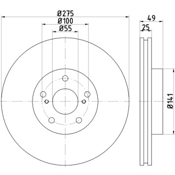 Диск тормозной передний TOYOTA ALLION I , CALDINA Estate , CELICA Coupe <b>NISSHINBO ND1078K</b>