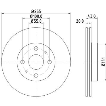 Диск тормозной передний TOYOTA ECHO Saloon , IST , MR 2 III , VIOS / SOLUNA VIOS , YARIS , YARIS VERSO <b>NISSHINBO ND1079K</b>