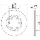 Диск тормозной передний NISSAN MAVERICK , PATHFINDER I , PICK UP, TERRANO I , TERRANO II <b>NISSHINBO ND2014</b>
