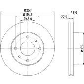 Диск тормозной передний NISSAN 200 SX , ALMERA II, PRIMERA <b>NISSHINBO ND2018K</b>