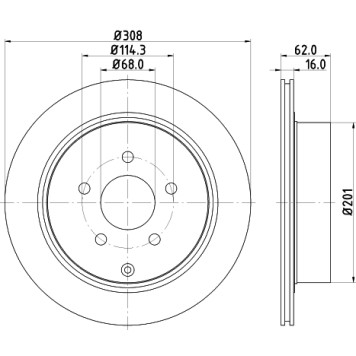Диск тормозной задний NISSAN EX, FX, G Saloon, M , M35, M37, MURANO I , MURANO II , Q50, Q60 Coupe, Q70 <b>NISSHINBO ND2025K</b>