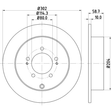Диск тормозной задний CITRO?N, MITSUBISHI, PEUGEOT C4 AIRCROSS, C-CROSSER , C-CROSSER ENTERPRISE, LANCER SPORTBACK, OUTLANDER II, 4007 <b>NISSHINBO ND3002K</b>