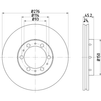 Диск тормозной передний MITSUBISHI DELICA, SPACE GEAR, L 400 <b>NISSHINBO ND3017</b>