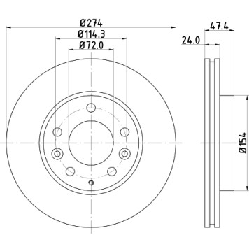 Диск тормозной передний ISUZU, MAZDA IMPULSE,6 , 323, 626, ATENZA, ATENZA, FAMILIA VI, PREMACY <b>NISSHINBO ND5004</b>