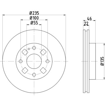 Диск тормозной передний MAZDA 323 C IV , 323 C V , 323 F IV , 323 F V , 323 P V , 323 S IV , 323 S V , DEMIO <b>NISSHINBO ND5007</b>