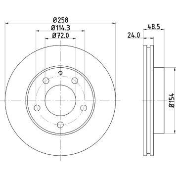 Диск тормозной передний MAZDA 626 IV-V, CRONOS IV ,EUNOS 500 ,MX-6,PREMACY ,XEDOS 6 <b>NISSHINBO ND5012</b>
