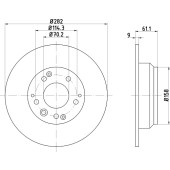 Диск тормозной задний ACURA, HONDA LEGEND II, LEGEND III , LEGEND IV, PRELUDE IV , SHUTTLE <b>NISSHINBO ND8001K</b>