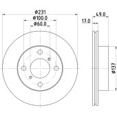 Диск тормозной передний SUZUKI ALTO ,WAGON R+ MPV,WAGON R SORIO Hatchback ,WAGON R WIDE Hatchback <b>NISSHINBO ND9009K</b>