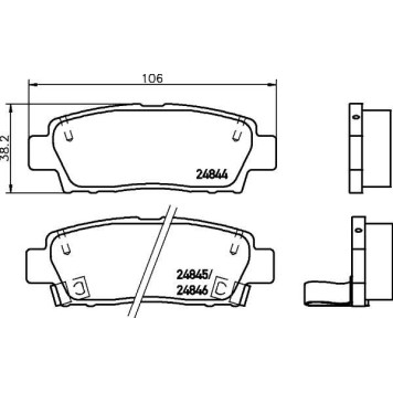 Колодки тормозные дисковые, задние, LEXUS RX <b>NISSHINBO NP1092</b>