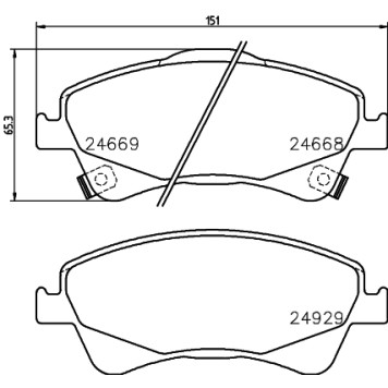 Колодки тормозные дисковые, передние, DAIHATSU/TOYOTA CUORE V , HIJET Platform/Chassis, OPTI II Saloon, PIXIS Platform/Chassis <b>NISSHINBO NP1119</b>