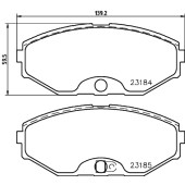 Колодки тормозные дисковые, передние, HYUNDAI/KIA/NISSAN COUPE , COUPE , ELANTRA, LANTRA I-II, TIBURON, CERATO <b>NISSHINBO NP2035</b>