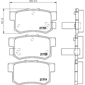 Колодки тормозные дисковые, задние, HONDA ACCORD IV-VI/CIVIC VI-IX/ELEMENT/INSIGHT/INTEGRA/LEGEND I-IV/ODYSSEY/PRELUDE IV-V/STEPWGN/STREAM, SUZUKI SWIFT III/JIMNY/KIZASHI <b>NISSHINBO NP8008</b>