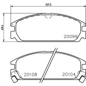 Колодки тормозные дисковые, передние, HYUNDAI/KIA GENESIS , GENESIS , QUORIS <b>NISSHINBO NP8020</b>