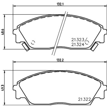 Колодки тормозные дисковые, передние, DAEWOO/SSANGYONG REXTON , ACTYON I, ACTYON SPORTS I , ACTYON SPORTS II, KYRON, REXTON , REXTON W <b>NISSHINBO NP8021</b>