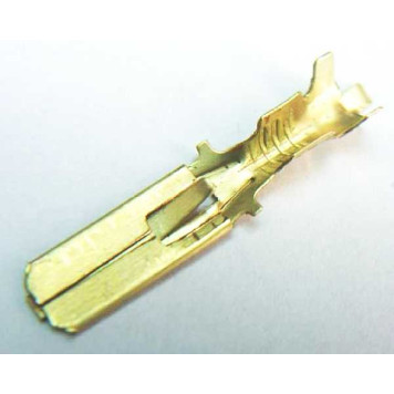 Разъем электрический внутренний (папа) 6,3мм с фиксацией латунь