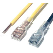 Разъем электрический наружный мама 6,3мм в силиконовой изоляцией с проводом белый