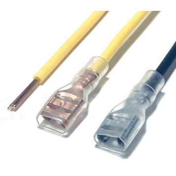 Разъем электрический наружный мама 6,3мм в силиконовой изоляцией с проводом белый