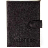 Бумажник водителя кожаный черный с застежкой