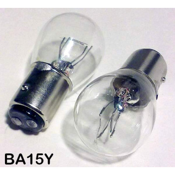 Лампа 12V 21+5W (P21/5W) 2 контакта ВА15d (выступы на цоколе на одном уровне) беcцветная