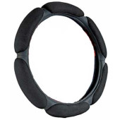 Оплетка на руль L (39см) спонжевая 6 подушек черная NOVA-PRO