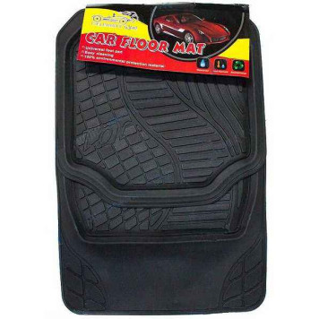 Ковры салона ванночки резиновые универсальные 4 предм. черные-1