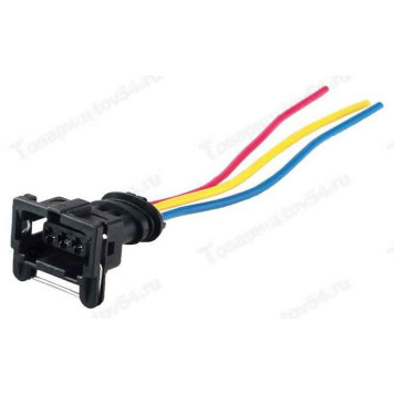 Колодка датчика Холла, датчика скорости ВАЗ, Газ с проводами прямоугольная <b>18000230</b>