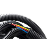 Трубка гофрированная d12,7мм для изоляции проводов разрезная (цена за 1м) черная