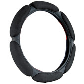 Оплетка на руль XL (41см) спонжевая  (6 подушек) черная