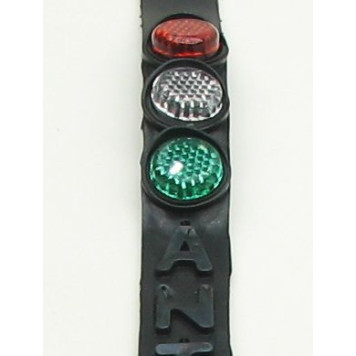 Антистатик с металлич.сердечником и с отражателем силиконовый "красный-белый-зеленый светофор" 55 см-1