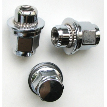 Гайка колесная 12х1,25х38 ключ на 21 с шайбой, хром (Nissan/Honda/Suzuki/Mazda)-1