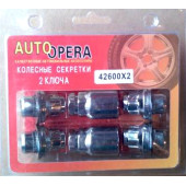 Набор гаек колесных с секретом 12х1,25  №42600 (4 гайки с ш., 2 ключа 19,21)