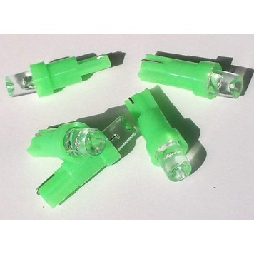 Лампа (LS32) светодиодная Т5 (W2-4,6d) зеленая, конус, без цоколя А12/1.2-1