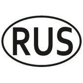 Знак-наклейка RUS (100х141мм)