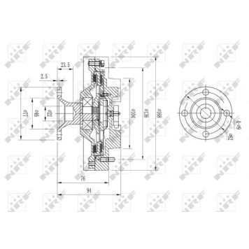 Вискомуфта, вентилятор охлаждения радиатора <b>NRF 49579</b>-1