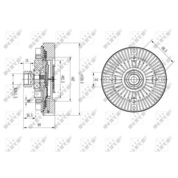 Вискомуфта венилятора BMW 745i (E65) <b>NRF 49611</b>-1