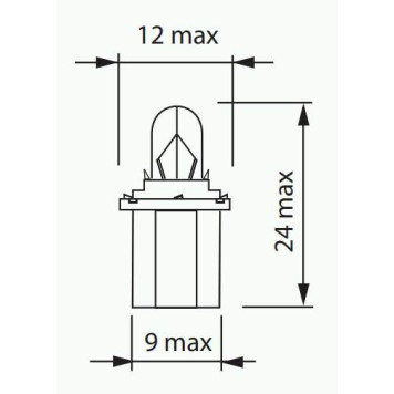 Патрон подсветки с лампой 12-1,2 б/ц ВАЗ 2108-2115, 2121 (панель приборов) <b>ОСВАР 2108-3714615</b>-3