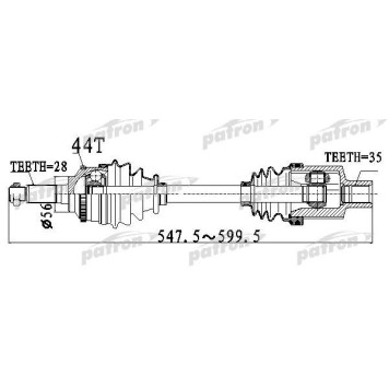 Приводной вал PATRON PDS2919