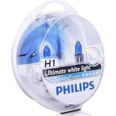 Лампы H1 12V 55W P14.5s 5000K PHILIPS 12258DVS2 (серия DiamondVision) 2шт в пластиковом боксе