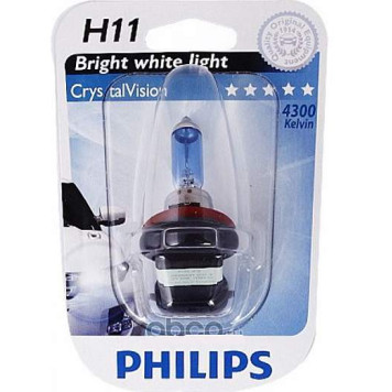 Лампа H11 12V 55W PGJ19-2 4300K PHILIPS 12362CVB1 (серия CrystalVision)
