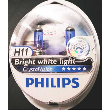 Лампы H11 12V 55W PGJ19-2 4300K(2шт) PHILIPS 12362CVSM (серия CrystalVision)