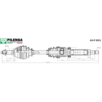 Привод в сборе правый мкпп FOCUS 1 1.4-1.8 <b>PILENGA AX-P1011</b>-1