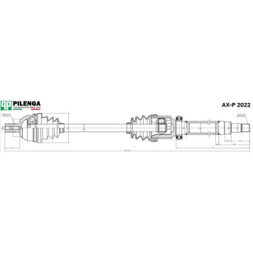 Привод в сборе правый мкпп FOCUS 2 1,4-1,6 мкпп <b>PILENGA AX-P2022</b>-1