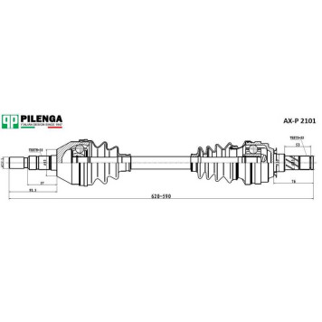 Привод передний левый ASTRA_H <b>PILENGA AX-P2101</b>-1