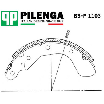 Колодки тормозные барабанные CHEVROLET Aveo (05-) <b>PILENGA BS-P1103</b>-1