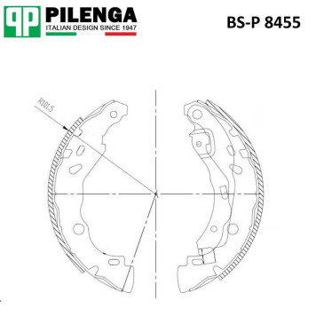 Колодки тормозные барабанные задние (203мм) Bosch LOGAN, SANDERO <b>PILENGA BS-P8455</b>-1