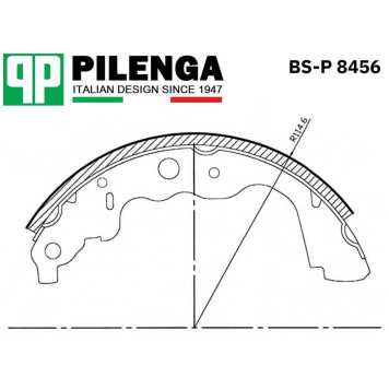 Колодки тормозные барабанные 230 мм LADA LARGUS, DUSTER <b>PILENGA BS-P8456</b>-2